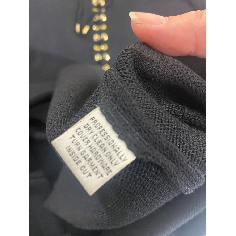 Vintage St John Women's Black Long Sleeve Thick Lace Up Dress - 10 - Picture 12 of 14